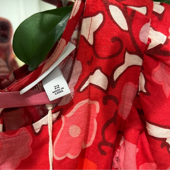 Women's Zinnia Floral Print Bell Sleeve Midi Dress - RHODE x Target Red/Pink - Picture 5 of 9